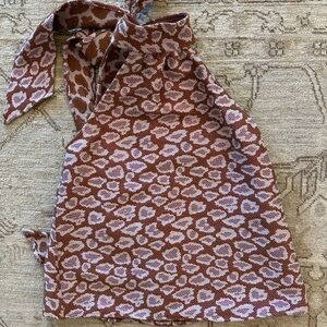 Leopard Print Top with tie neck
